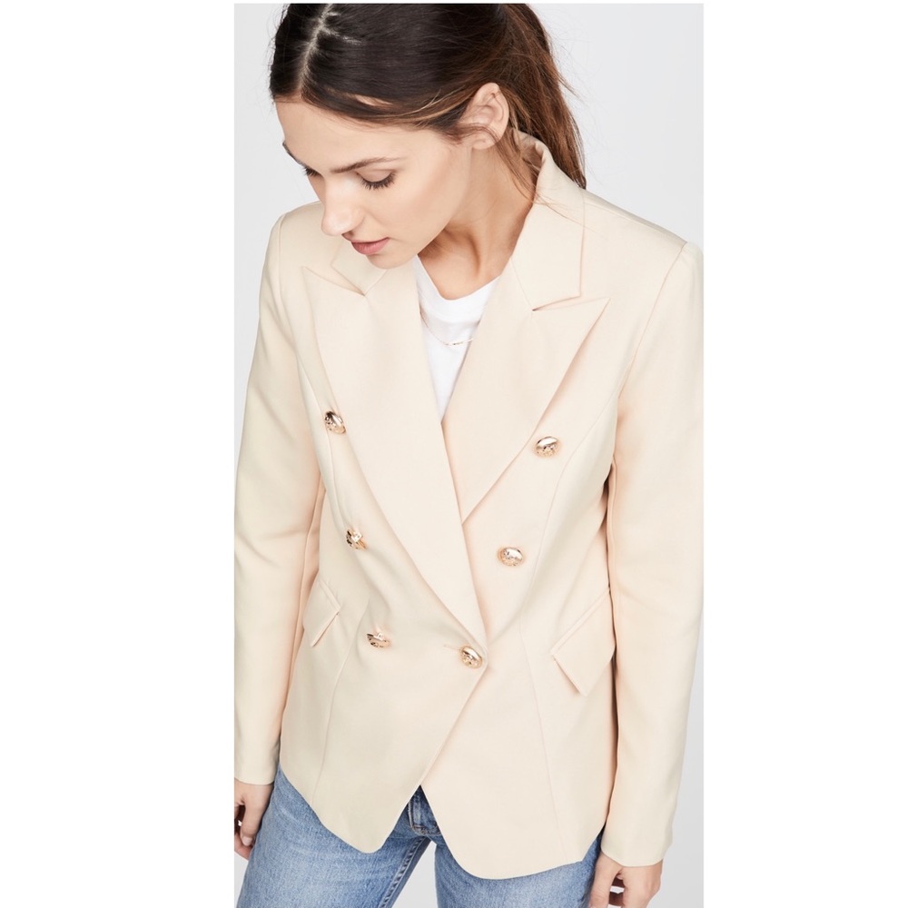 NEW LIONESS BEIGE DOUBLE-BREASTED BLAZER - Picture 3 of 8